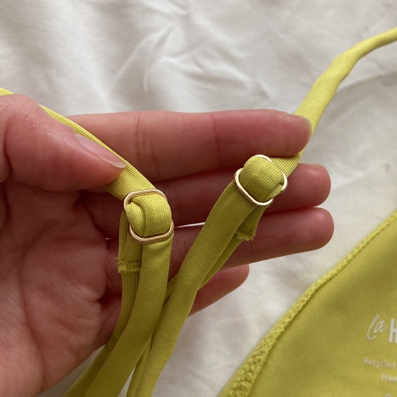 LaHana xl piper triangle bikini top in pine lime never worn adjustable - Picture 4 of 12